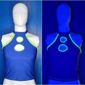 LS7 Blue/Green Portal Halter Top. Size M/L